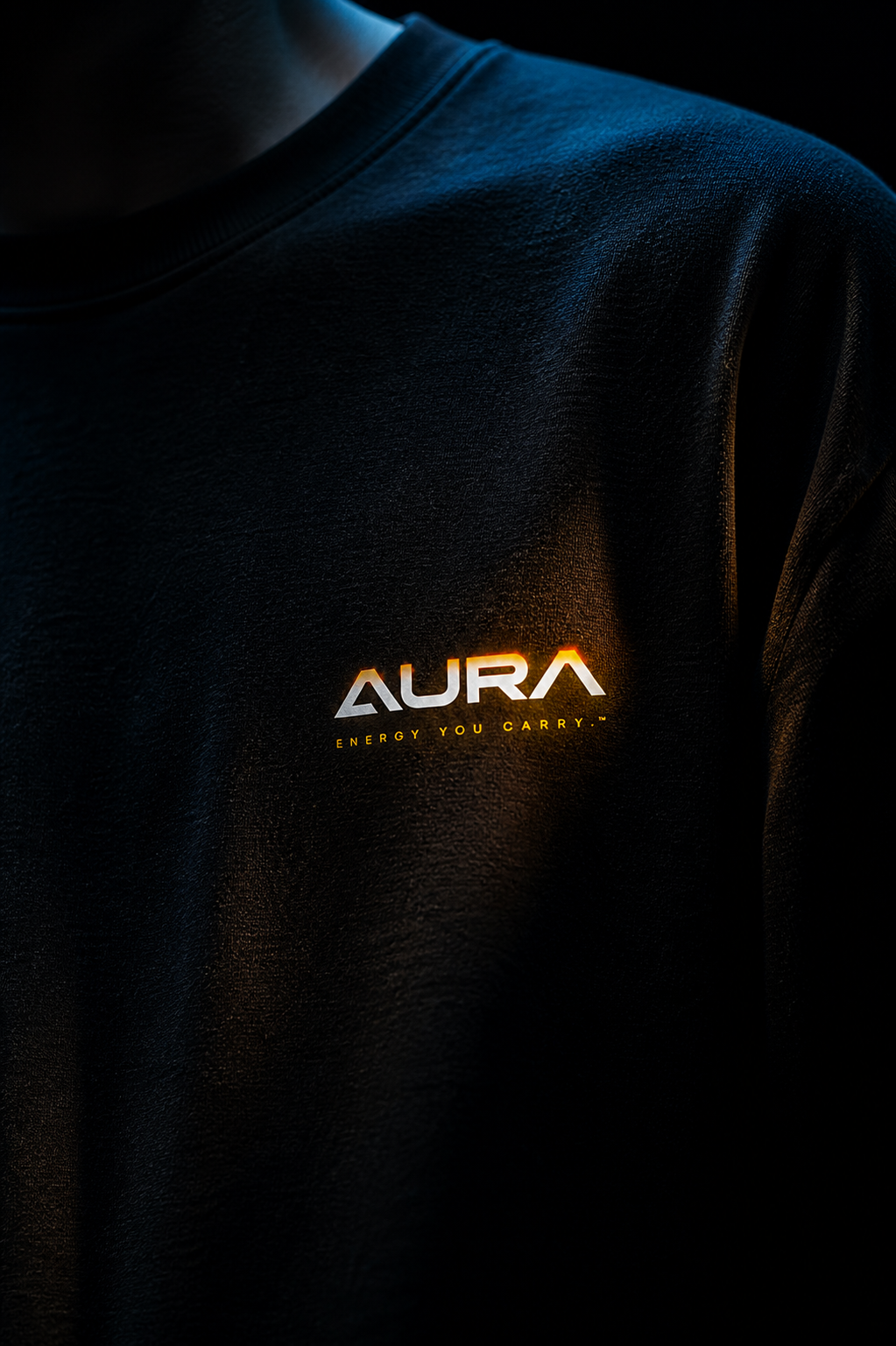 AURA Flame Oversized Tee — Washed Black