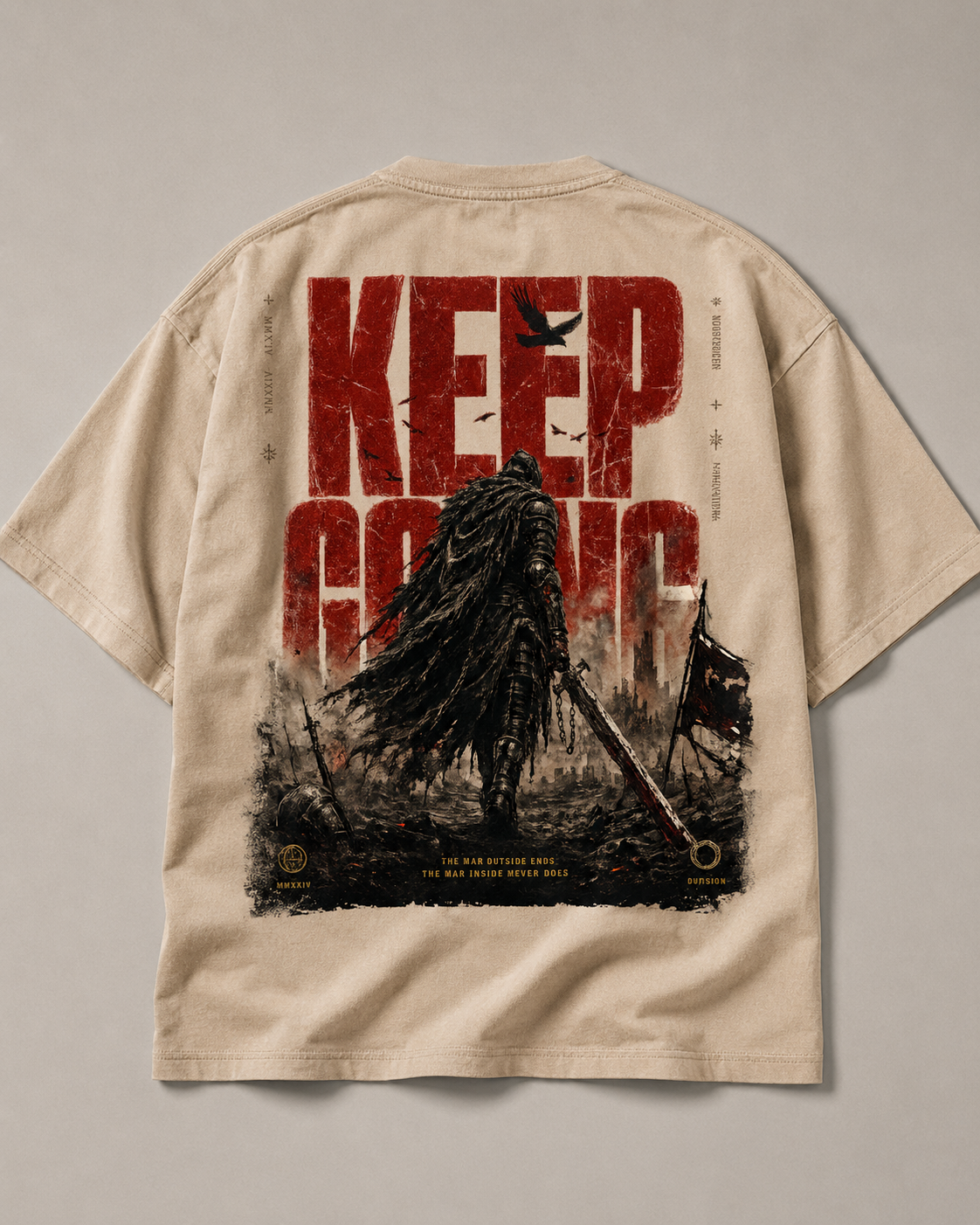 KEEP GOING WARLORD TEE - Beige